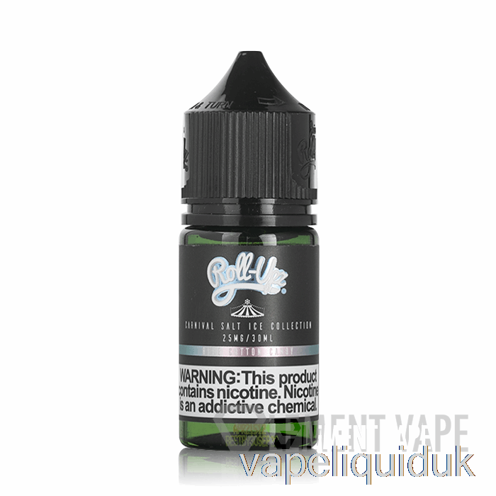 ICE Blue Cotton Candy SALT - Carnival - Juice Roll Upz - 30mL 50mg Vape Liquid